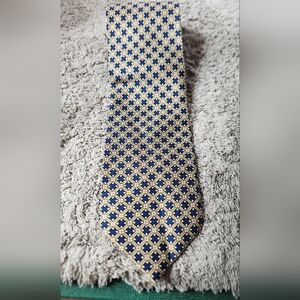 Men's Louis Philippe Silk Tie - Gold & Blue 100% Silk